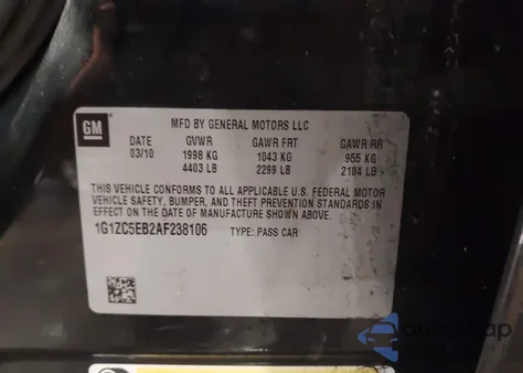 2010 Chevrolet Malibu Lt from USA, damaged, VIN 1G1ZC5EB2AF238106
